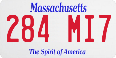MA license plate 284MI7