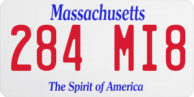MA license plate 284MI8