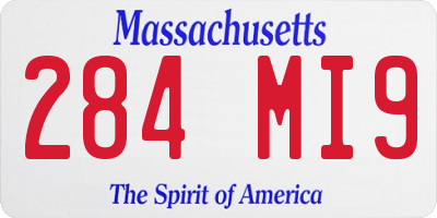 MA license plate 284MI9