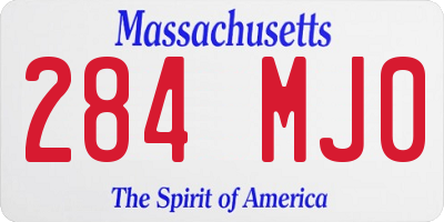 MA license plate 284MJ0