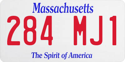 MA license plate 284MJ1
