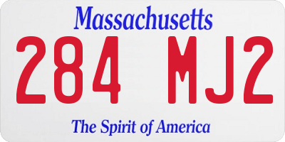 MA license plate 284MJ2