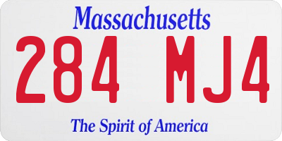 MA license plate 284MJ4