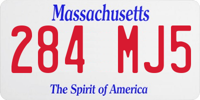 MA license plate 284MJ5