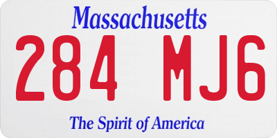 MA license plate 284MJ6