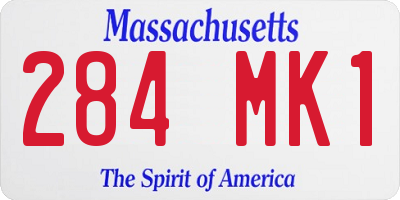 MA license plate 284MK1