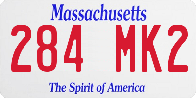 MA license plate 284MK2