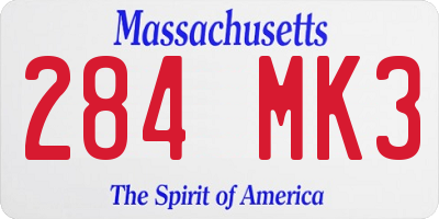 MA license plate 284MK3
