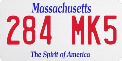 MA license plate 284MK5