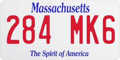 MA license plate 284MK6