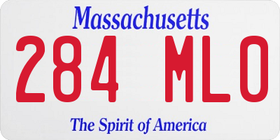 MA license plate 284ML0