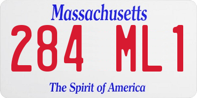 MA license plate 284ML1
