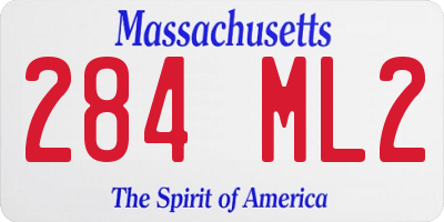 MA license plate 284ML2