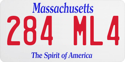 MA license plate 284ML4
