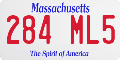 MA license plate 284ML5