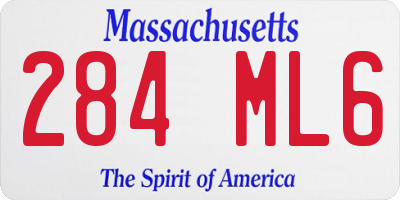 MA license plate 284ML6