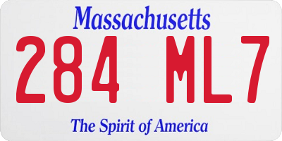 MA license plate 284ML7