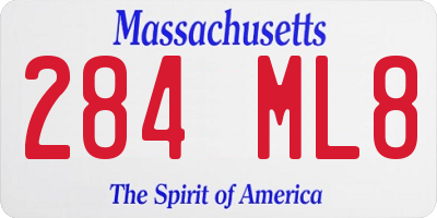 MA license plate 284ML8