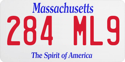MA license plate 284ML9