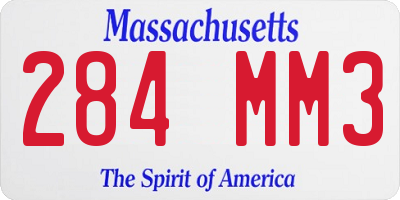 MA license plate 284MM3