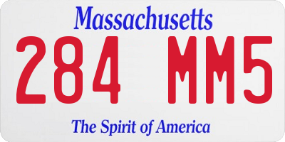 MA license plate 284MM5