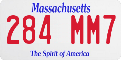 MA license plate 284MM7