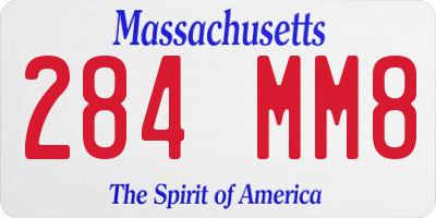 MA license plate 284MM8