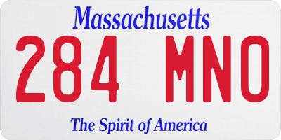 MA license plate 284MN0