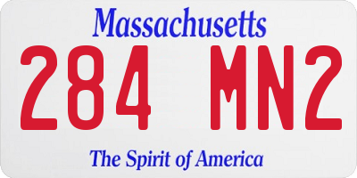 MA license plate 284MN2