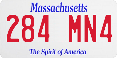 MA license plate 284MN4