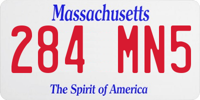MA license plate 284MN5