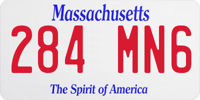 MA license plate 284MN6