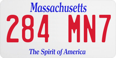 MA license plate 284MN7
