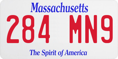 MA license plate 284MN9