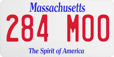 MA license plate 284MO0