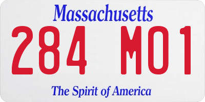 MA license plate 284MO1