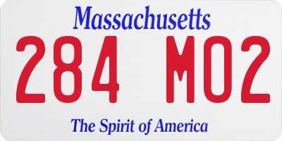 MA license plate 284MO2