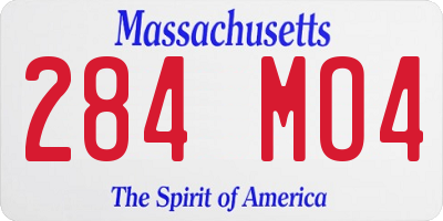 MA license plate 284MO4
