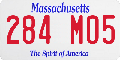 MA license plate 284MO5