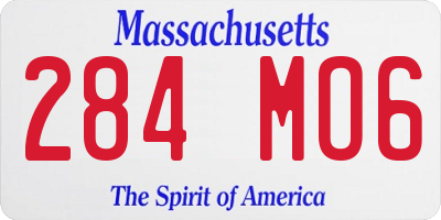 MA license plate 284MO6