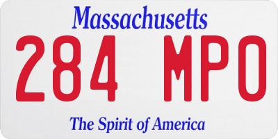 MA license plate 284MP0