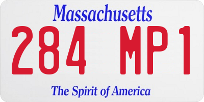 MA license plate 284MP1