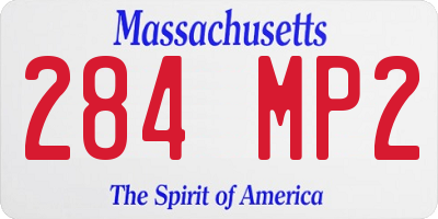 MA license plate 284MP2