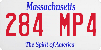 MA license plate 284MP4