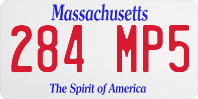 MA license plate 284MP5