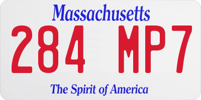 MA license plate 284MP7