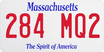 MA license plate 284MQ2
