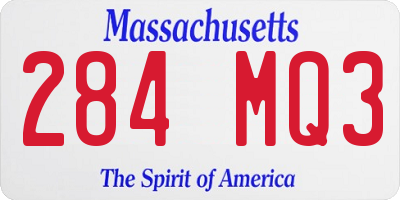 MA license plate 284MQ3
