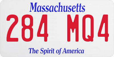MA license plate 284MQ4