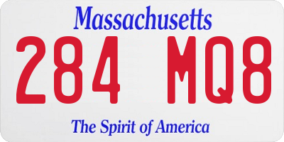 MA license plate 284MQ8